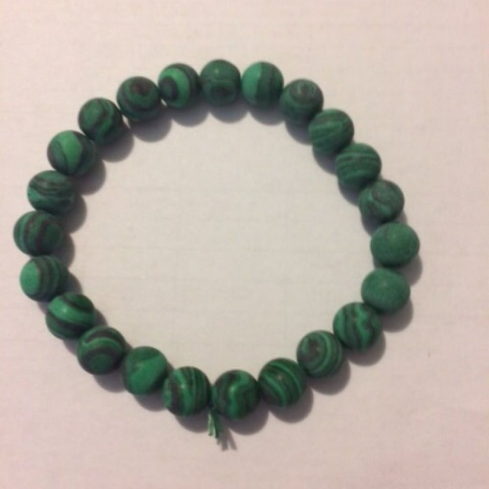Genuine Agate gemstone beaded stretch/elastic bracelet